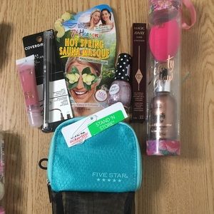 New Bundle 8pc Make-Up Bag Liner Concealer Lip Gloss Illuminator Nail Polish Etc